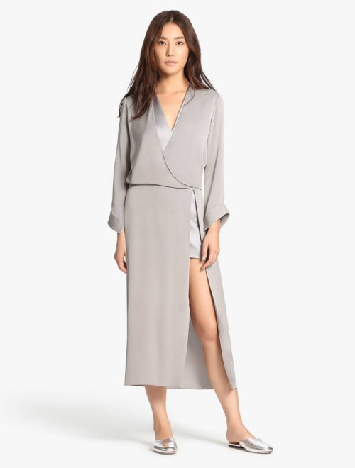 VESTIDO MIDI GEORGETE EFECTO WRAP