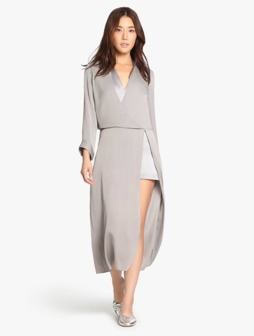 VESTIDO MIDI GEORGETE EFECTO WRAP