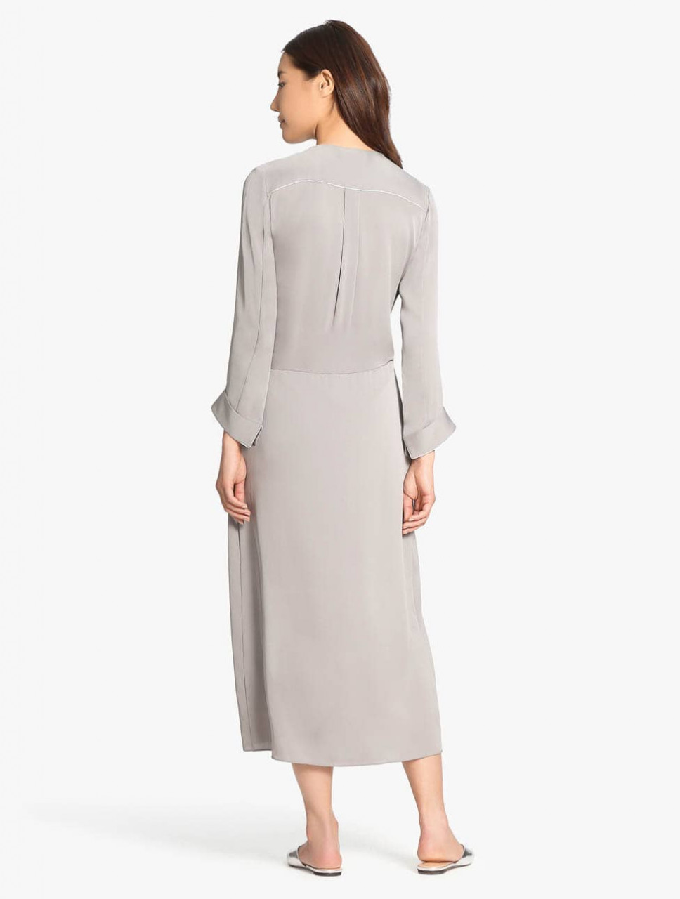 VESTIDO MIDI GEORGETE EFECTO WRAP VESTIDO MIDI GEORGETE EFECTO WRAP