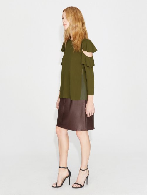 TOP SEDA GEORGETTE MANGA ALETEO