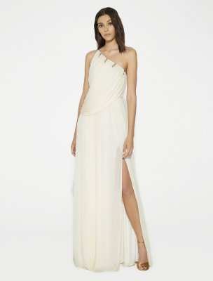 VESTIDO GRIEGO JERSEY CHIFFON CORRUGADO A UN HOMBRO VESTIDO GRIEGO JERSEY CHIFFON CORRUGADO A UN HOMBRO