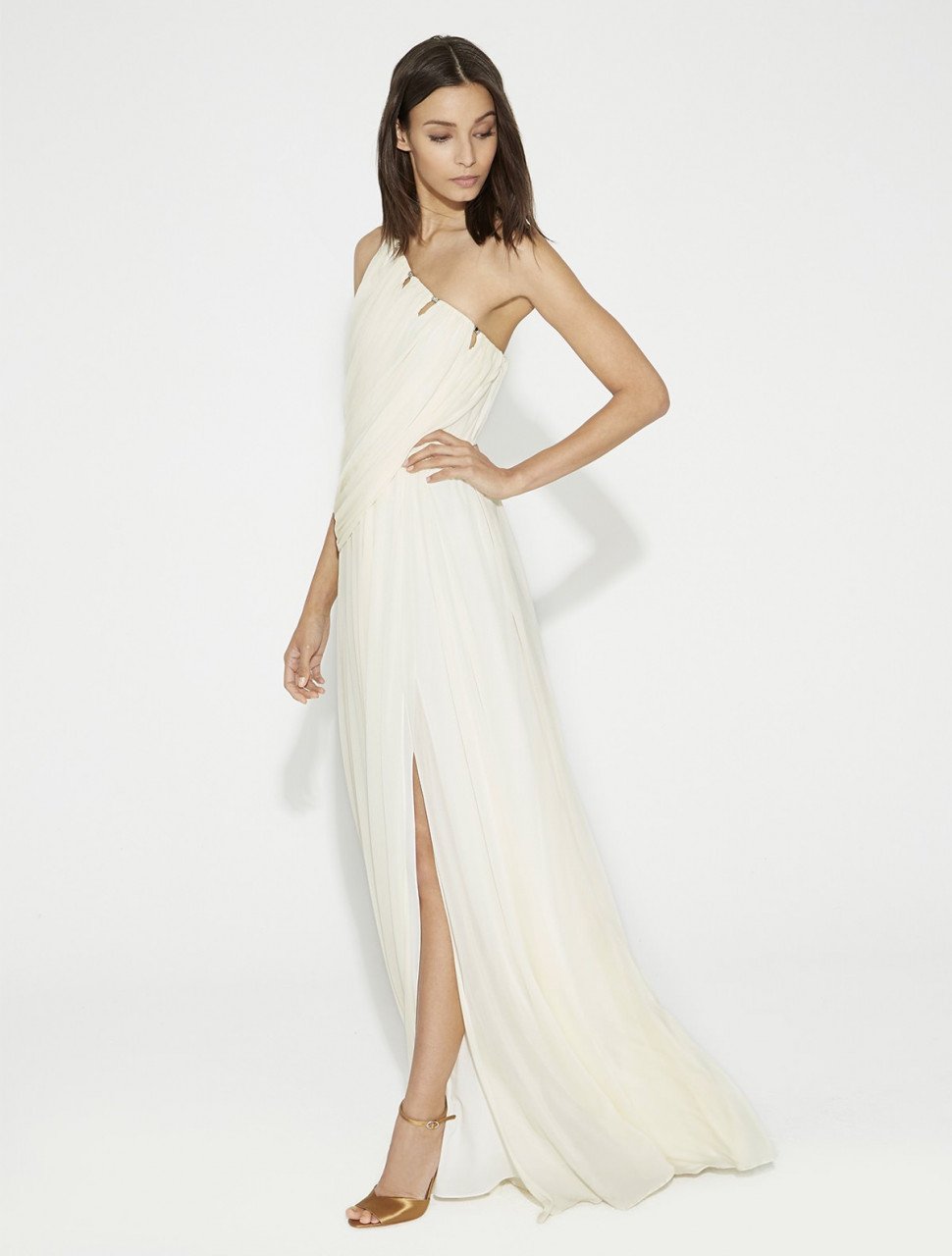 VESTIDO GRIEGO JERSEY CHIFFON CORRUGADO A UN HOMBRO VESTIDO GRIEGO JERSEY CHIFFON CORRUGADO A UN HOMBRO