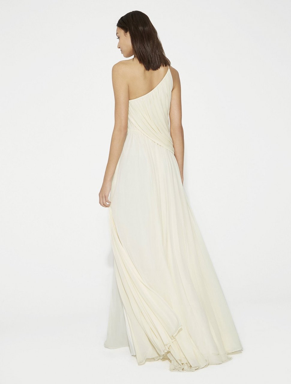VESTIDO GRIEGO JERSEY CHIFFON CORRUGADO A UN HOMBRO VESTIDO GRIEGO JERSEY CHIFFON CORRUGADO A UN HOMBRO