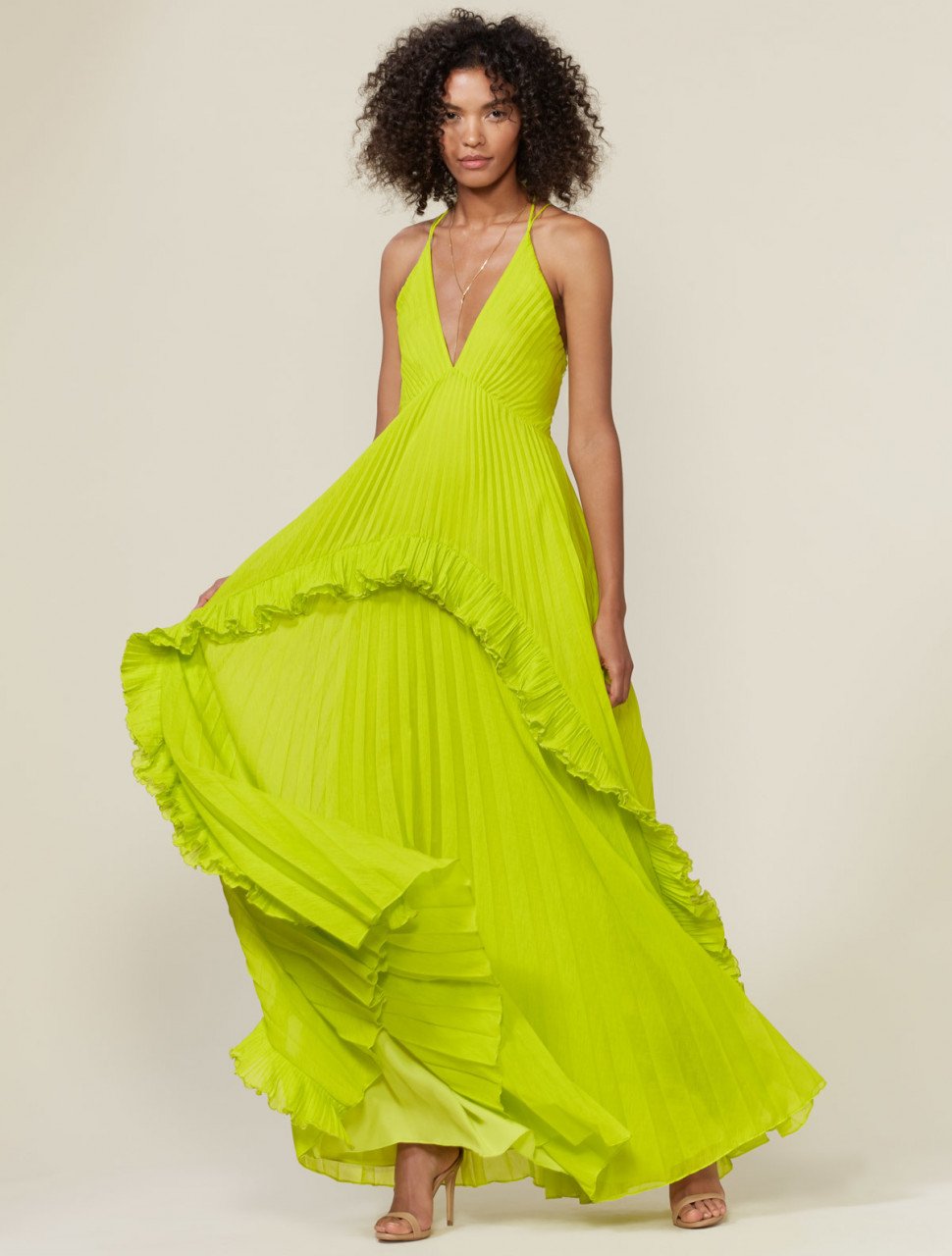 PLEATED HALTER GOWN PLEATED HALTER GOWN