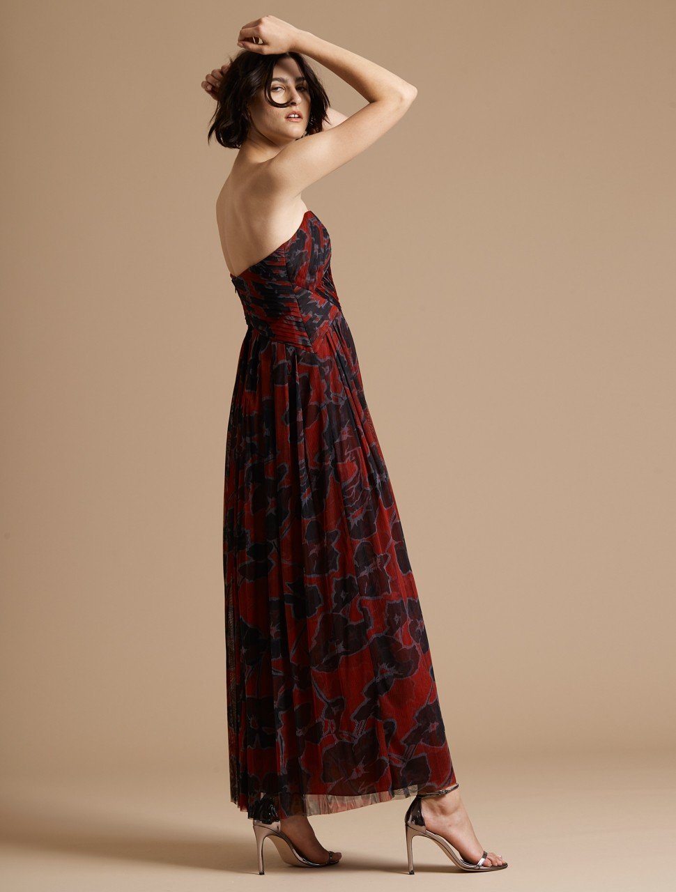 Engineered Pleated Floral Print Gown Engineered Pleated Floral Print Gown