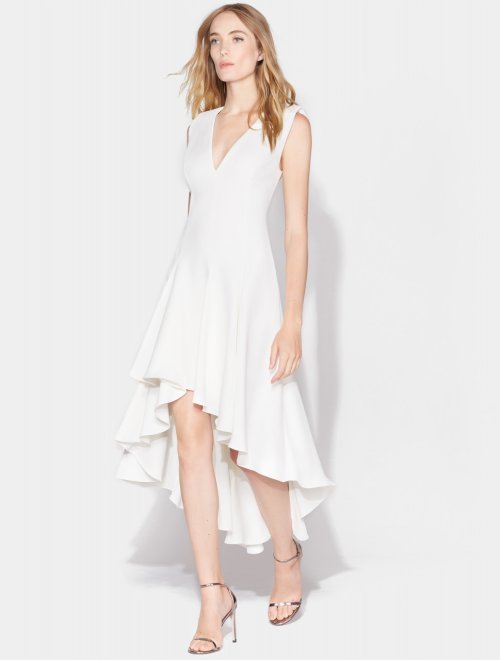 FLOWY HI LO CREPE DRESS