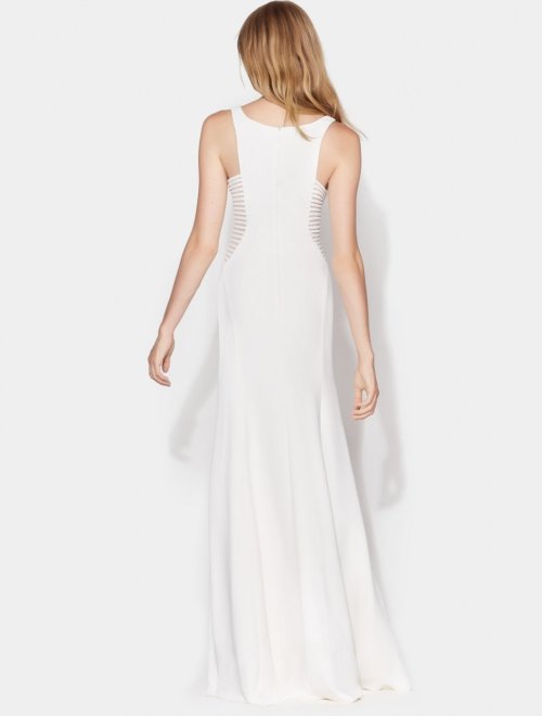 SLIM GOWN WITH STRIP APPLIQUE