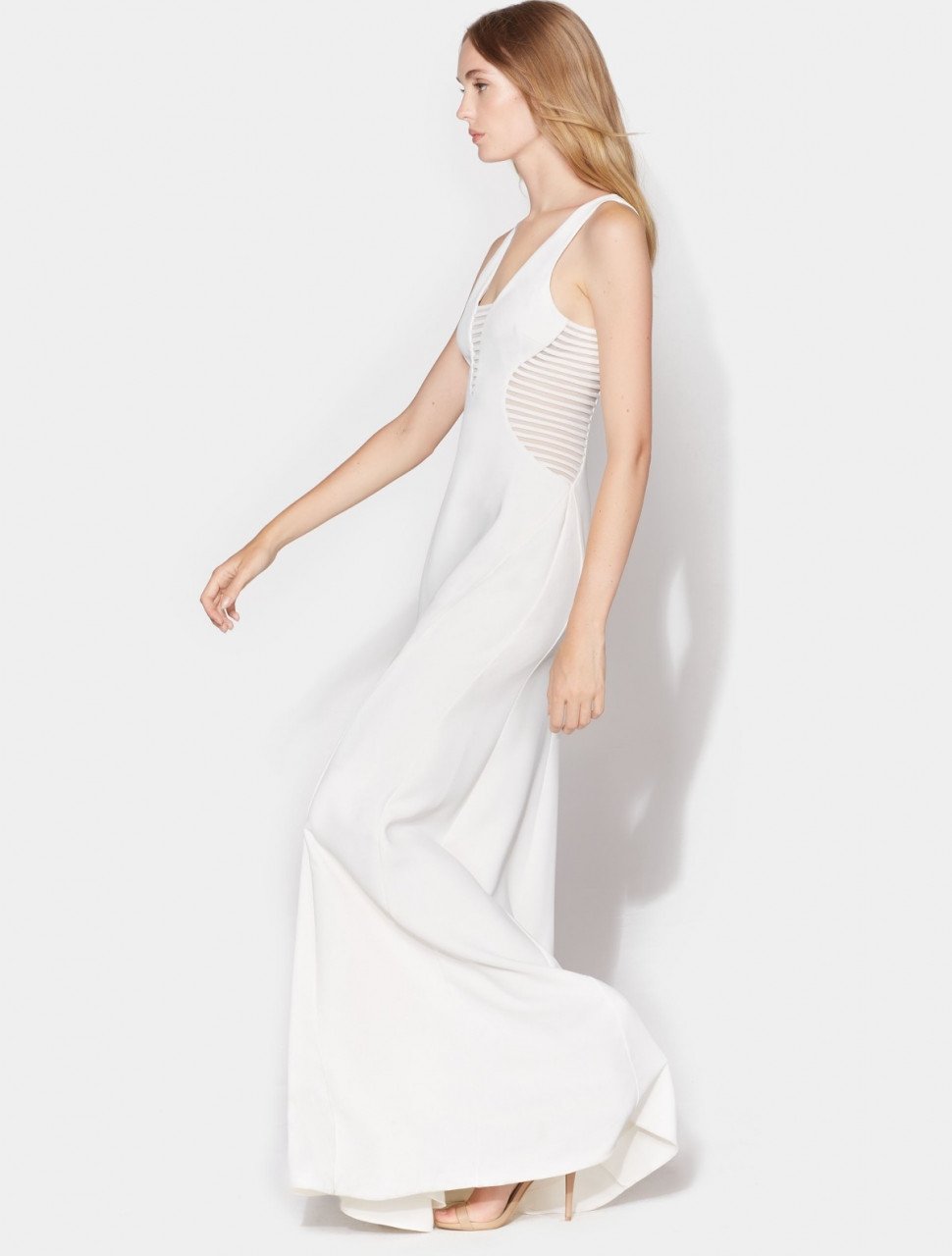 SLIM GOWN WITH STRIP APPLIQUE SLIM GOWN WITH STRIP APPLIQUE