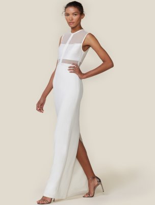 STRIP APPLIQUE COLUMN GOWN STRIP APPLIQUE COLUMN GOWN
