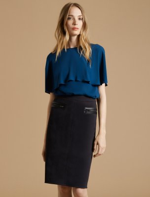 SLIM PENCIL SKIRT WITH ZIPPER DETAIL SLIM PENCIL SKIRT WITH ZIPPER DETAIL
