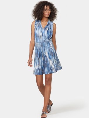 SLEEVELESS SMOCKED WAIST DRESS SLEEVELESS SMOCKED WAIST DRESS