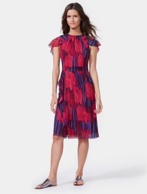 FLUTTER SLEEVE PRINTED GEORGETTE DRESS FLUTTER SLEEVE PRINTED GEORGETTE DRESS