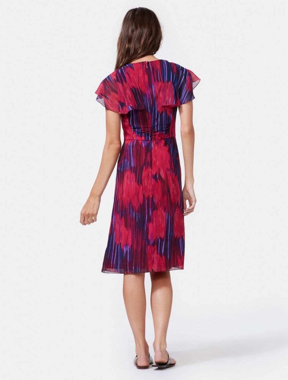 FLUTTER SLEEVE PRINTED GEORGETTE DRESS FLUTTER SLEEVE PRINTED GEORGETTE DRESS