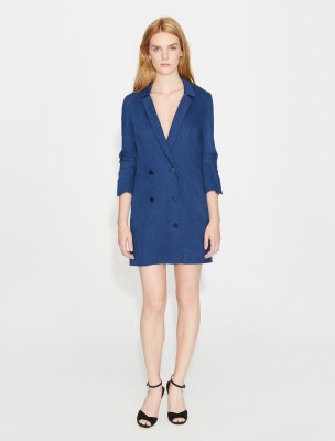 VESTIDO CAMISA DOBLE SOLAPA MEZCLILLA VESTIDO CAMISA DOBLE SOLAPA MEZCLILLA