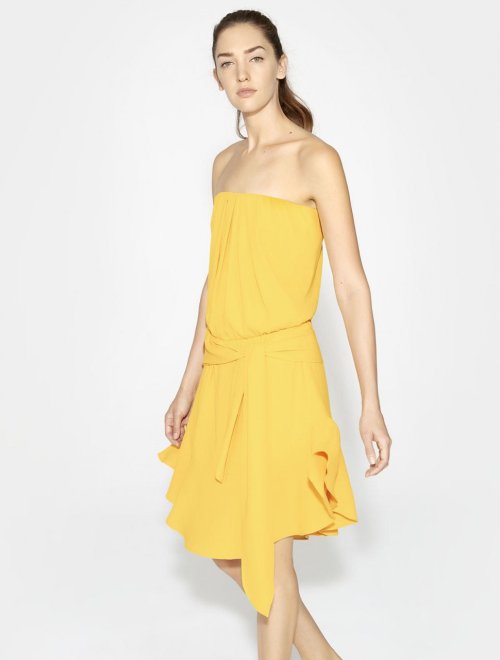 VESTIDO DE MANGA CORTA STRAPLESS