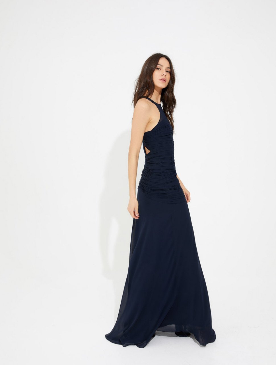 RUCHED GEORGETTE GOWN RUCHED GEORGETTE GOWN