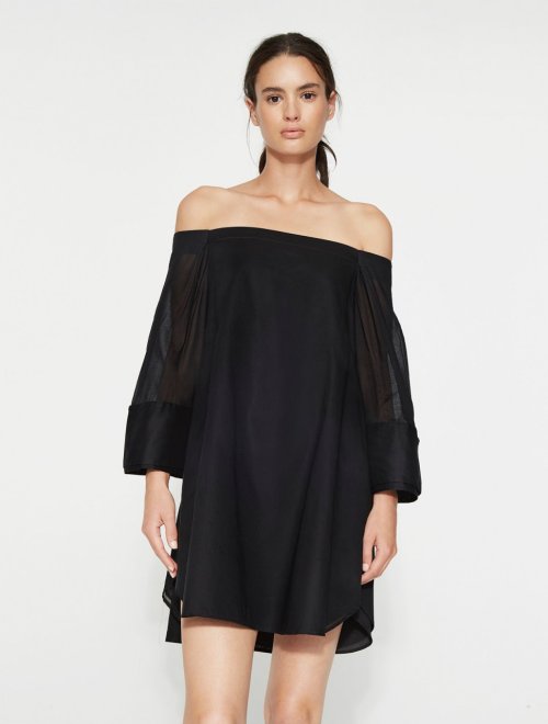 VESTIDO DE MANGA ANCHA SIN HOMBROS