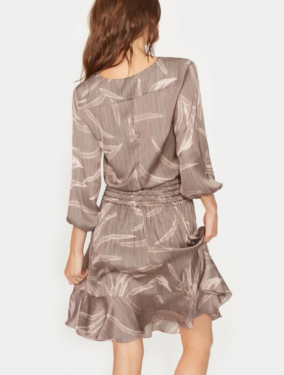 VESTIDO CINTURA CORRUGADA MANGA LARGA VESTIDO CINTURA CORRUGADA MANGA LARGA