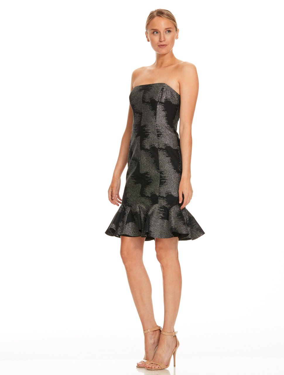Strapless Metallic Jacquard Dress Strapless Metallic Jacquard Dress