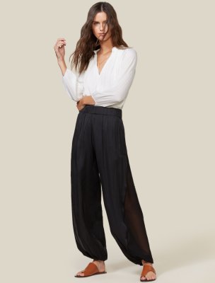 FLOWY SHEER SIDE PANEL PANT FLOWY SHEER SIDE PANEL PANT