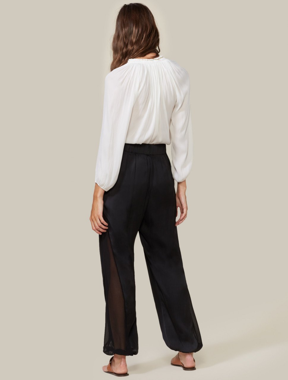 FLOWY SHEER SIDE PANEL PANT FLOWY SHEER SIDE PANEL PANT