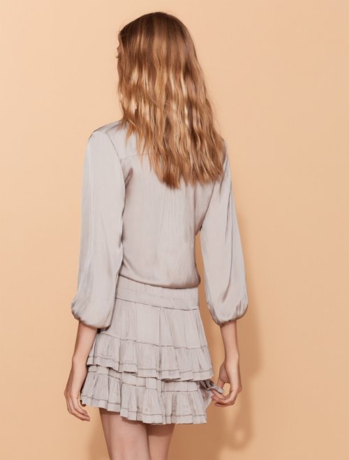 RUFFLED COLLAR FLOUNCE DRESS