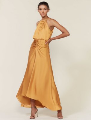 RUCHED MEMORY SATIN GOWN RUCHED MEMORY SATIN GOWN