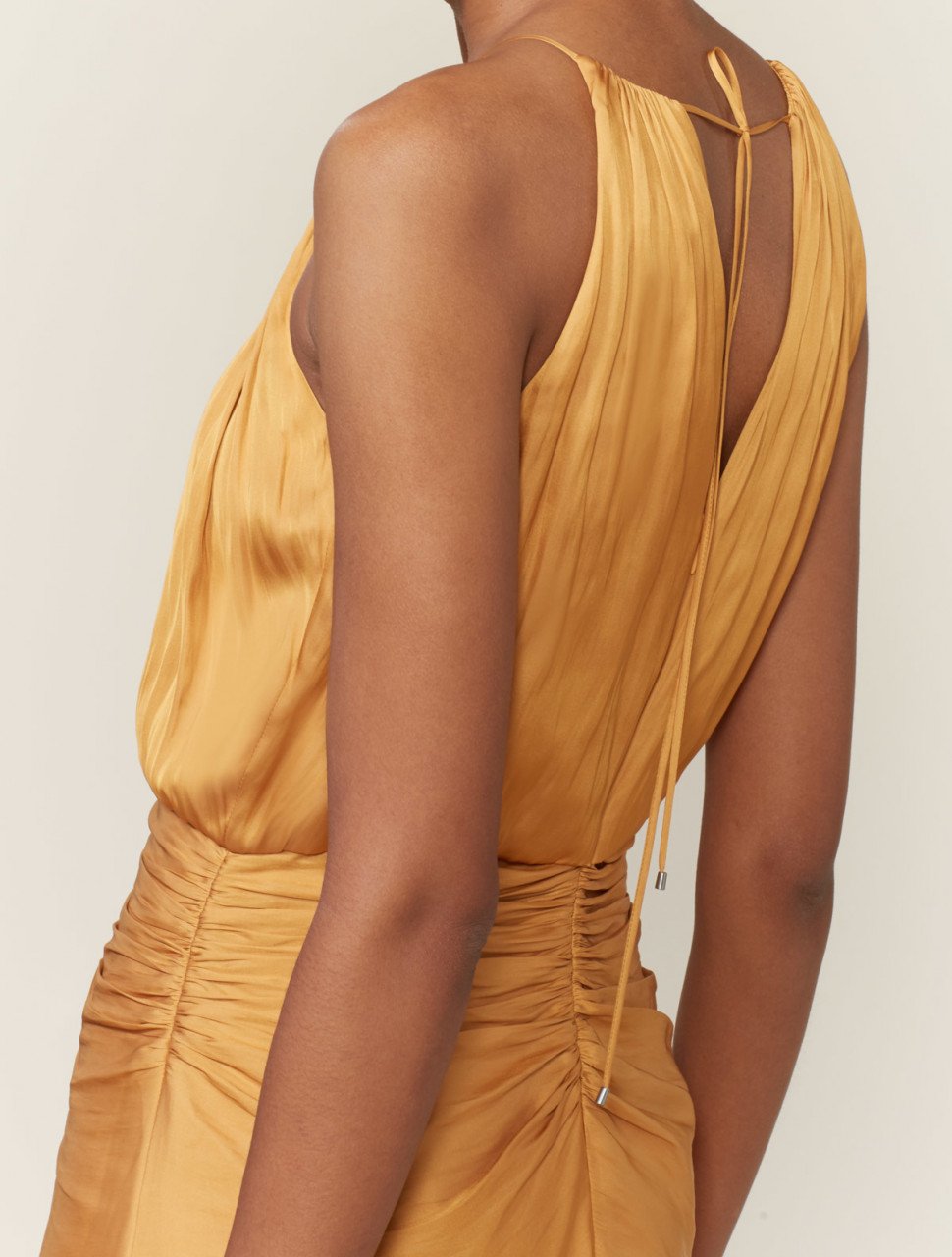 RUCHED MEMORY SATIN GOWN RUCHED MEMORY SATIN GOWN