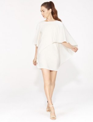 VESTIDO CREPE DRAPEADO CON FLUÍDO ASIMÉTRICO VESTIDO CREPE DRAPEADO CON FLUÍDO ASIMÉTRICO