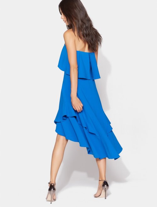 STRAPLESS FLOWY DRESS WITH BEADED WAISTBAND