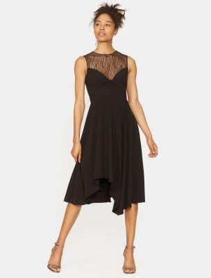 SLEEVELESS KNOT FRONT LACE DETAIL DRESS SLEEVELESS KNOT FRONT LACE DETAIL DRESS
