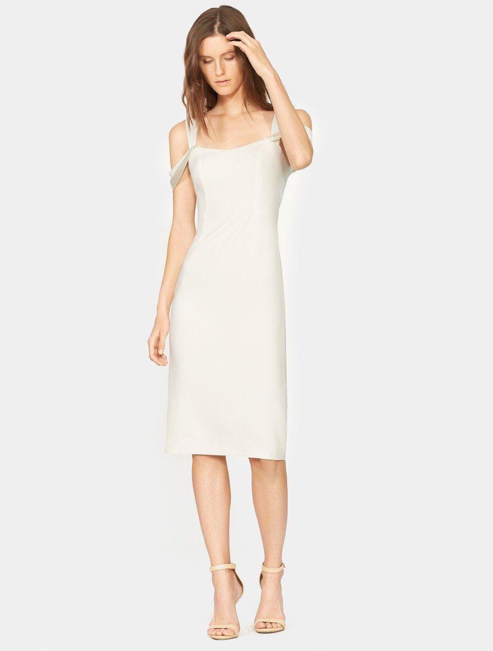 Cold Shoulder Open Neck Slim Crepe Dress Cold Shoulder Open Neck Slim Crepe Dress