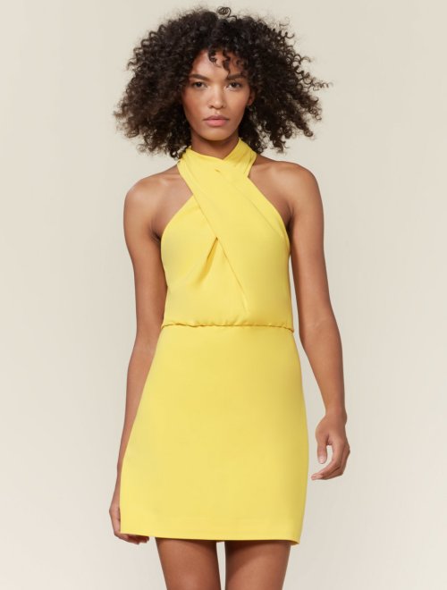 FITTED CROSSNECK DRESS