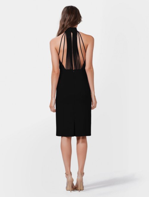STRIP BACK CREPE DRESS