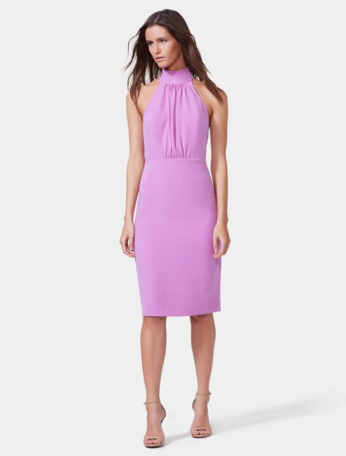 STRIP BACK CREPE DRESS