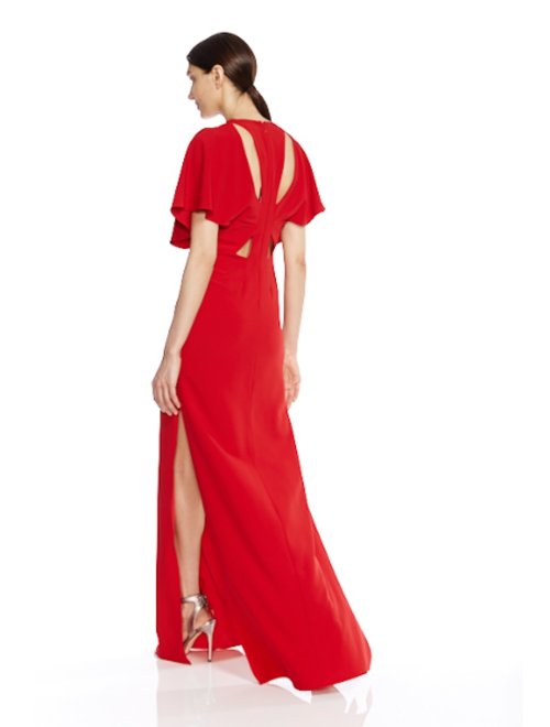 FLOWY SLV GOWN W CUT OUTS