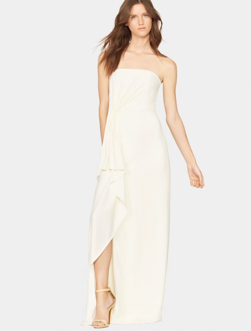 VESTIDO DE CREPE DRAPEADO DELANTERO