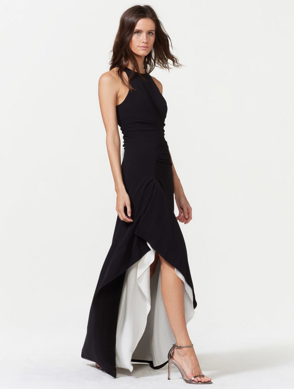 COLORBLOCKED GOWN WITH RUCHING COLORBLOCKED GOWN WITH RUCHING