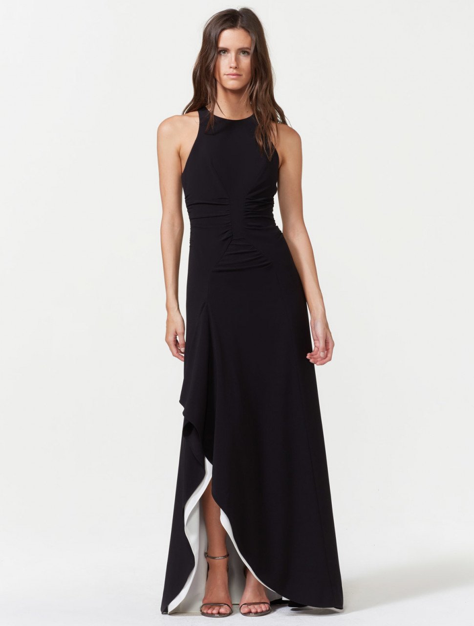 COLORBLOCKED GOWN WITH RUCHING COLORBLOCKED GOWN WITH RUCHING