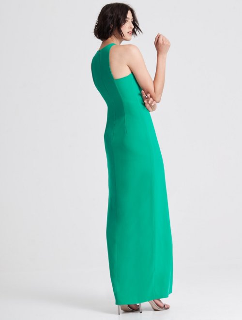 TWIST DRAPE DETAIL CREPE GOWN