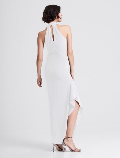 ICONIC CROSS NECK CREPE GOWN
