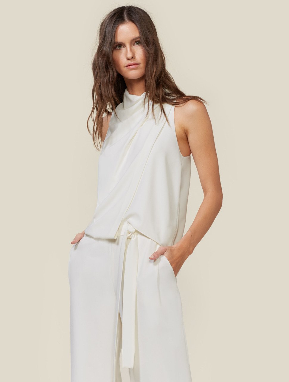 COWL DRAPE JUMPSUIT COWL DRAPE JUMPSUIT