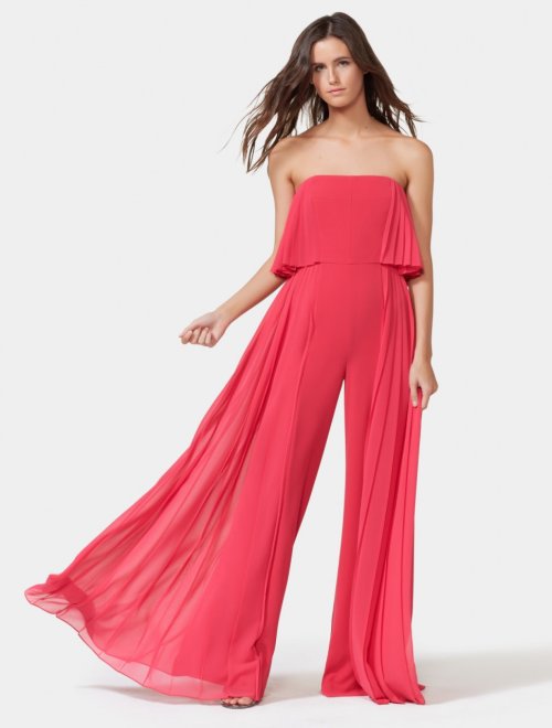 STRAPLESS PLEATED JUMPSUIT
