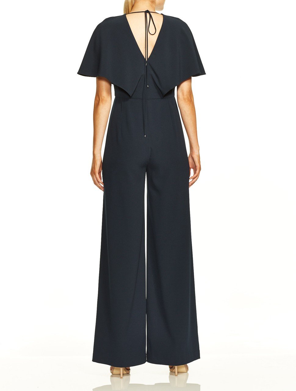 Flowy Cape Sleeve V Neck Wide Leg Jumpsuit Flowy Cape Sleeve V Neck Wide Leg Jumpsuit