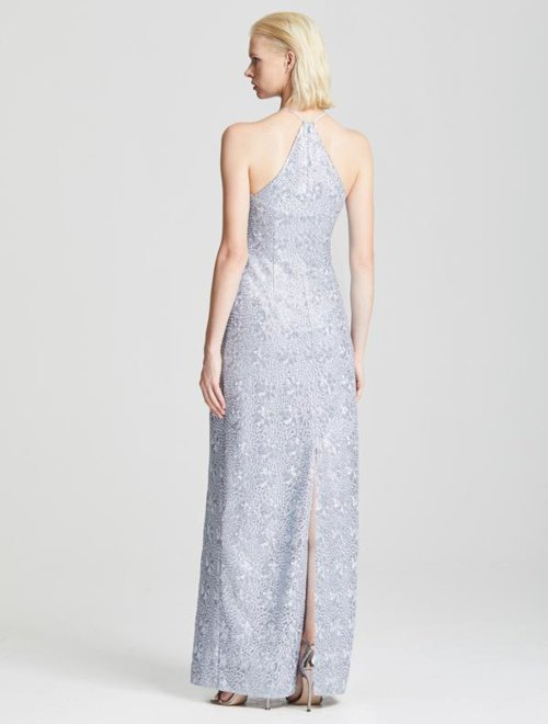 MINIMAL METALLIC EMBROIDERED GOWN