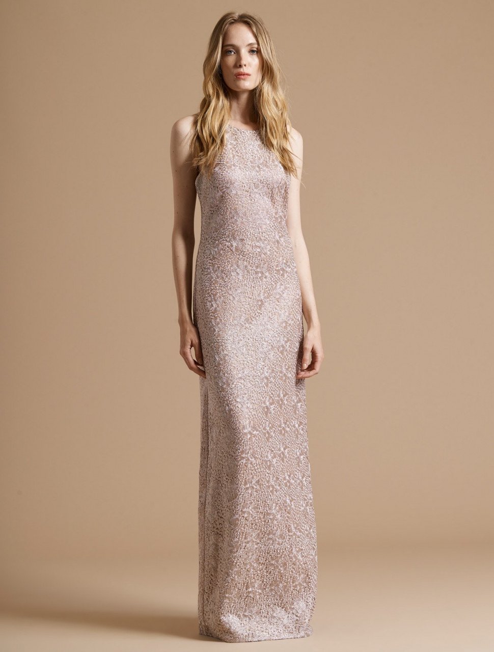 MINIMAL METALLIC EMBROIDERED GOWN MINIMAL METALLIC EMBROIDERED GOWN