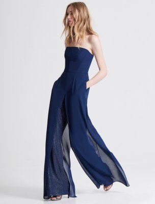 GEORGETTE OVERLAY SEQUINED JUMPSUIT GEORGETTE OVERLAY SEQUINED JUMPSUIT