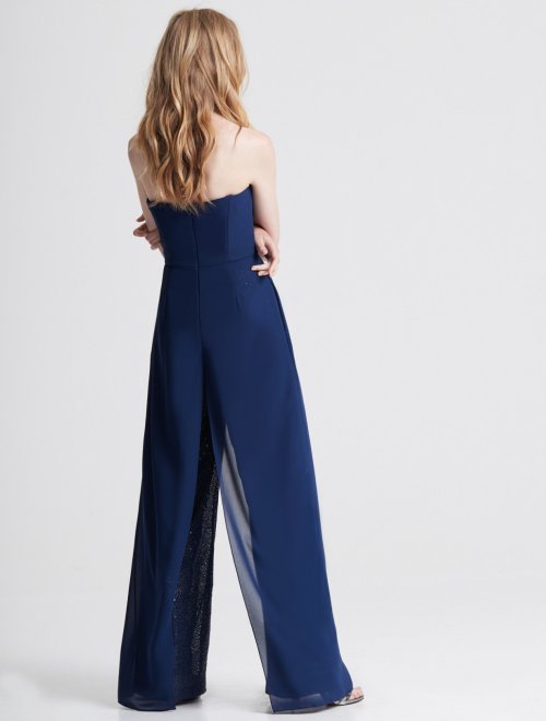 GEORGETTE OVERLAY SEQUINED JUMPSUIT