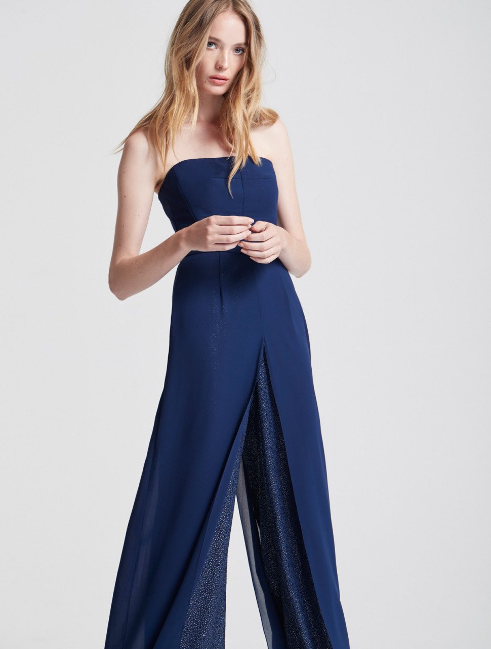 GEORGETTE OVERLAY SEQUINED JUMPSUIT GEORGETTE OVERLAY SEQUINED JUMPSUIT