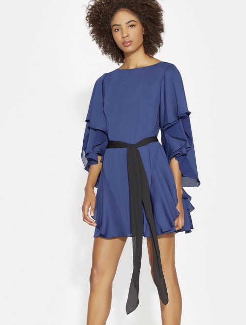 VESTIDO DE MANGA FLOUNCE